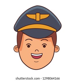 airplane pilot face cartoon