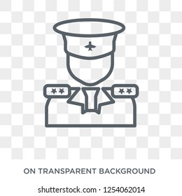 Airplane pilot icon. Trendy flat vector Airplane pilot icon on transparent background from People collection. High quality filled Airplane pilot symbol use for web and mobile