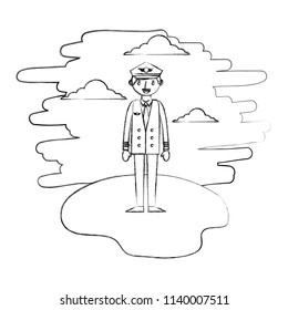 airplane pilot in landscape character