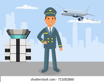 Airplane Pilot Uniform Airplane Air Flight Stock Vector (Royalty Free ...