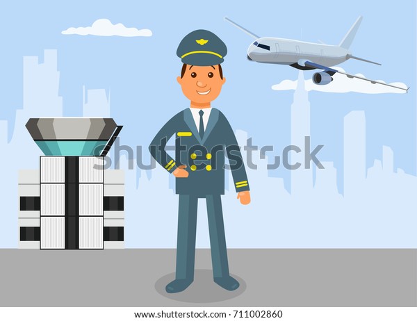 Airplane Pilot Uniform Airplane Air Flight Stock Vector (Royalty Free ...