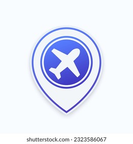 arte vectorial de la marca del avión y del pin