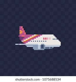 Airplane Pixel Art 80s Style Icon Stock Vector (Royalty Free ...