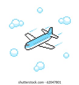 airplane in pixel art style