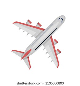 Airplane plane airliner icon isolated on white background. Flat style. Art vector illustration.