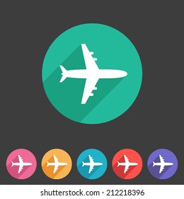 Airplane, plane flat icon