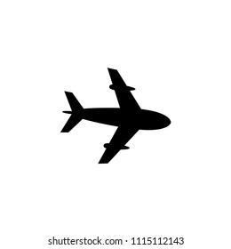 Airplane, Plane. Flat Vector Icon illustration. Simple black symbol on white background. Airplane, Plane sign design template for web and mobile UI element
