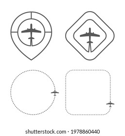 airplane plane logotype icon set isolated on white background
