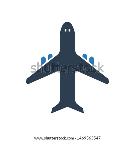 Airplane Plane Travel Vector Icon, Plane Icon Design