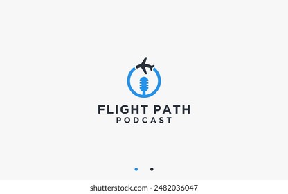 airplane podcast logo design vector silhouette illustration