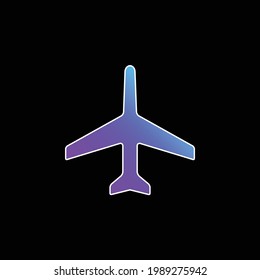 Airplane Pointing Up blue gradient vector icon