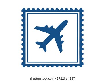 ícone do vetor do selo postal do avião sobre um fundo branco
Carimbo de correio vetorial sobre fundo branco