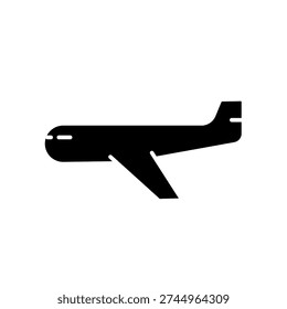 Airplane profile view, vector icon