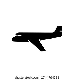 Airplane profile view, vector icon