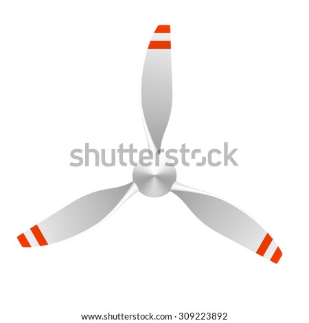 Airplane propeller with 3 blades. Vector.