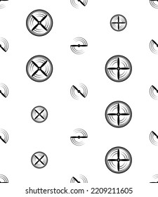 Airplane Propeller Icon Seamless Pattern, Airscrew, Aeroplane Engine Propeller Vector Art Illustration