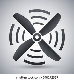 Airplane propeller icon, vector