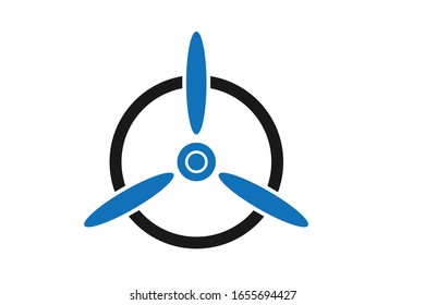 airplane propeller icon, propeller vector (blue version)