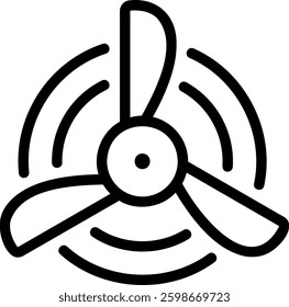 airplane propeller line icon illustration vector
