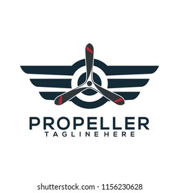 Airplane propeller logo template