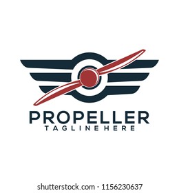 Airplane propeller logo template