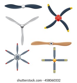 airplane propeller set vector illustration isolated on a white background