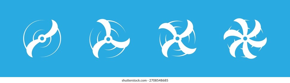 Flugzeugpropeller mit dynamischer Bewegungs-Drallwirkung. Vektorgrafik-Rotor-Symbol für Drohnendesign, Flugzeugsymbole und Ingenieurprojekte