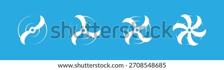 Airplane propellers with dynamic motion swirl effect. Vector aviation rotor symbol for drone design, aircraft icons, and engineering projects