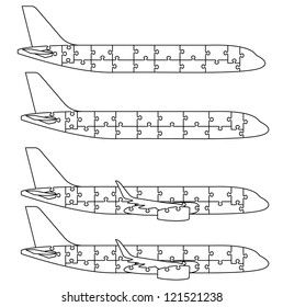 Airplane Puzzle in Vector Art