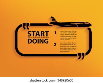 Airplane Quotation Mark Speech Bubble,design