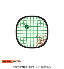 logotipo de ilustración de vector de diseño de icono de radar de avión 