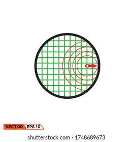 logotipo de ilustración de vector de diseño de icono de radar de avión 