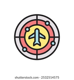 Airplane Radar Icon Vector Illustration