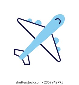 Flugzeugbezogene Vektorsymbol. Einzeln auf weißem Hintergrund. Vektorgrafik