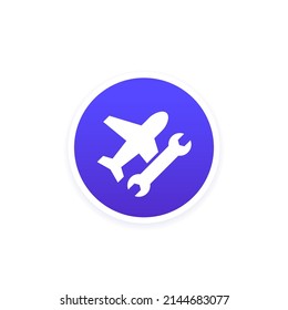 airplane repair service vector icon