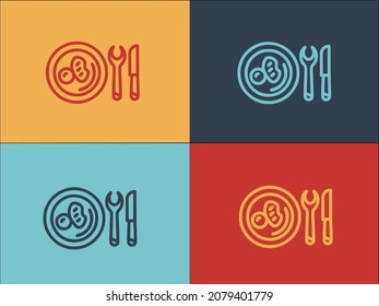 Airplane Restaurant Logo Template, Simple Flat Icon Of airplane,travel,restaurant