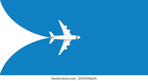 Airplane reveals the scenery behind it. Plane trip, romantic getaway, tours, cruises.