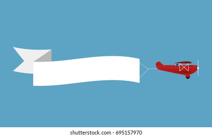 Airplane with ribbons banner.