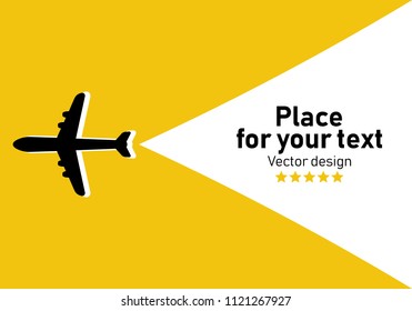 Airplane route in dotted line shape.Fast Delivery Website Background.Innovative vector quotation template in quotes against the Yellow backdrop.