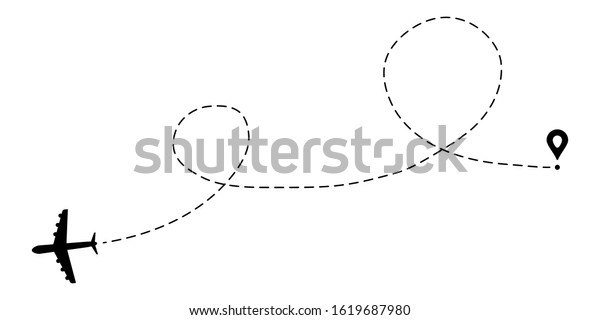 Airplane Route Dotted Lines Tourism Travel Stock Vector (Royalty Free ...