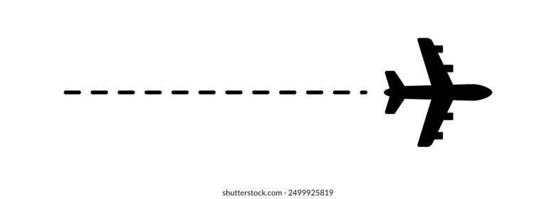 Ruta en avión. Vector de vuelo de avión