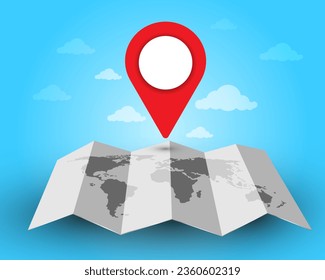 Airplane route icon of airplane flight path with starting point location and world map in doodle style. Plane flight route with start point and dotted line trace. Travel and tourism concept.