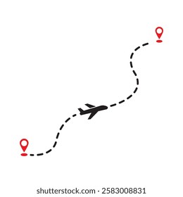 airplane route icon illustration design template