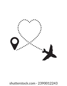 airplane route icon, vector best flat icon.