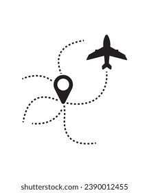 airplane route icon, vector best flat icon.