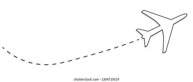 airplane with route icon- vector illustration