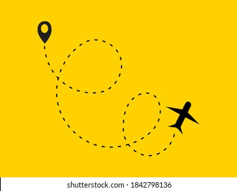 Ruta del avión de un punto a otro