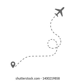 airplane route point vector image