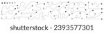 Airplane routes set. Plane paths. Aircraft tracking, planes, travel, map pins, location pins. Vector illustration.	