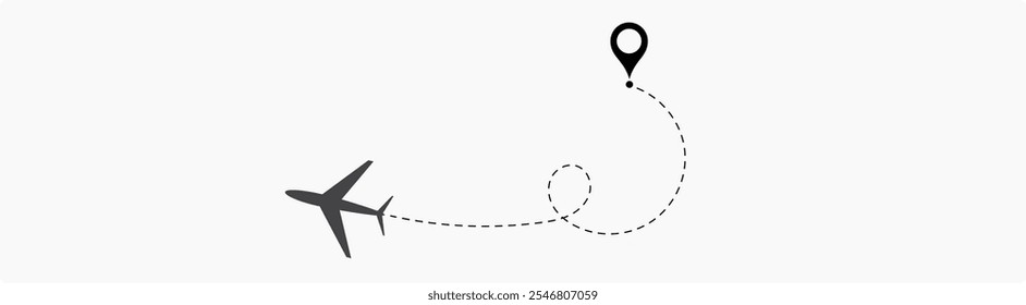 Airplane routes set. airplane Route Icon Set. aircraft location tracking in a dotted path vector illustration isolated on white background.